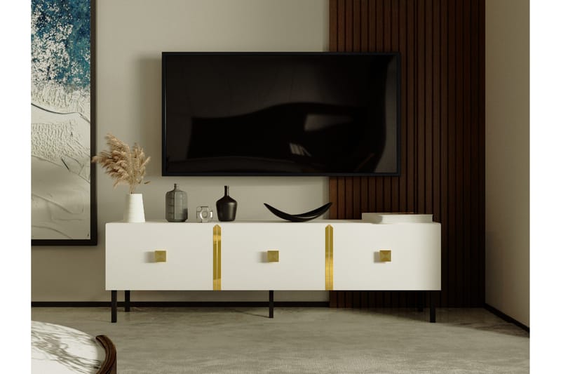 Lagho Tv-bänk 150 cm - Guld - TV bänk & mediabänk