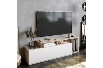 Lameyze Golvstående TV Bänk 149,8 cm med Förvaring i Målat Trä - Vit - Möbler - Tv möbel & mediamöbel - TV bänk & mediabänk