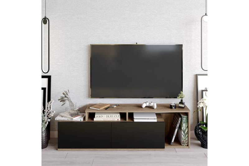 Lameyze Tv-bänk 150 cm - Mörkbrun/Svart - Möbler - Tv möbel & mediamöbel - TV bänk & mediabänk