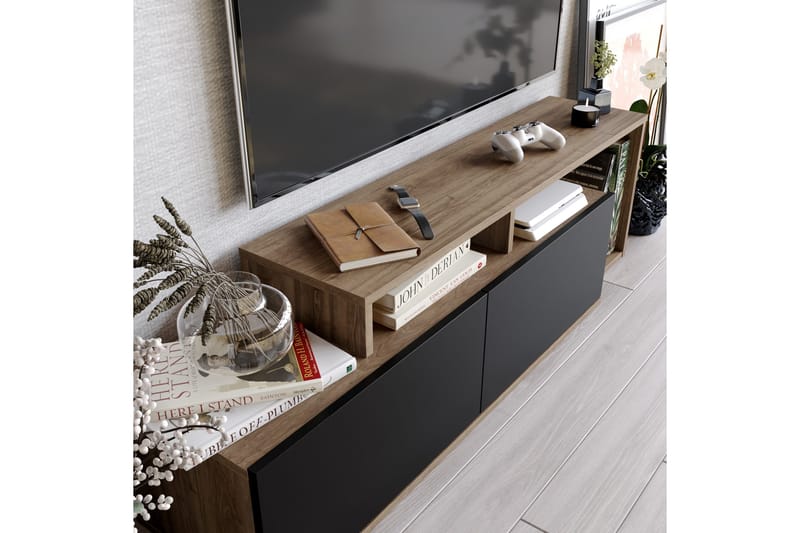 Lameyze Tv-bänk 150 cm - Mörkbrun/Svart - Möbler - Tv möbel & mediamöbel - TV bänk & mediabänk