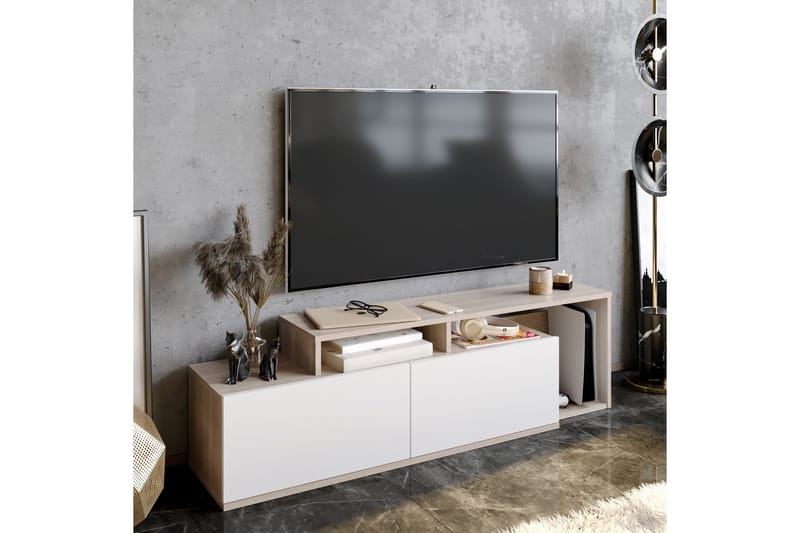 Lameyze Tv-bänk 150 cm - Natur/Vit - Möbler - Tv möbel & mediamöbel - TV bänk & mediabänk