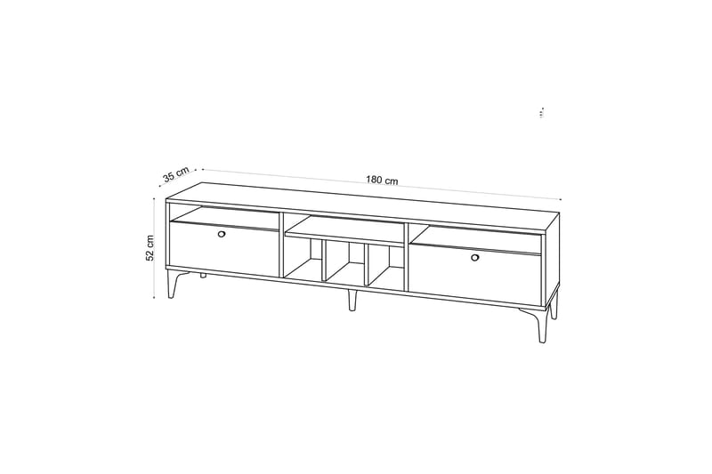 Lanzano Tv-bänk 180 cm - Natur - Möbler - Tv möbel & mediamöbel - TV bänk & mediabänk