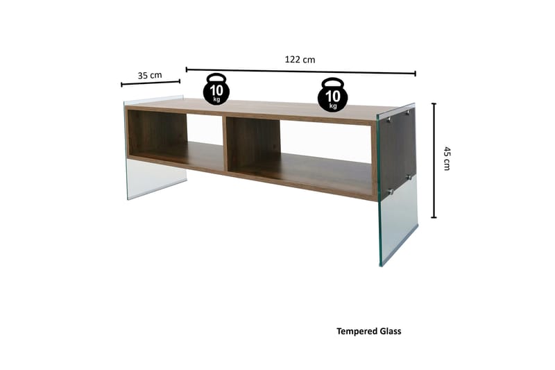Lekkenne TV-bänk 122 cm - Brun - Möbler - Tv möbel & mediamöbel - TV bänk & mediabänk