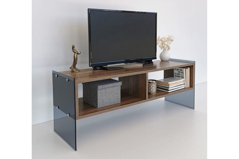 Lekkenne TV-bänk 122 cm - Mörkbrun - Möbler - Tv möbel & mediamöbel - TV bänk & mediabänk