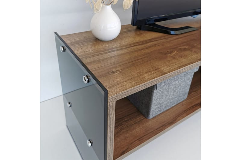 Lekkenne TV-bänk 122 cm - Mörkbrun - Möbler - Tv möbel & mediamöbel - TV bänk & mediabänk