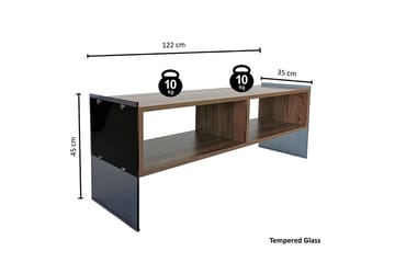 Lekkenne TV-bänk 122 cm - Mörkbrun - Möbler - Tv möbel & mediamöbel - TV bänk & mediabänk