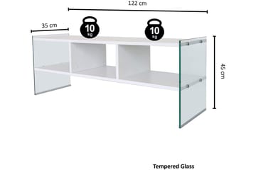 Lekkenne TV-bänk 122 cm - Vit - Möbler - Tv möbel & mediamöbel - TV bänk & mediabänk