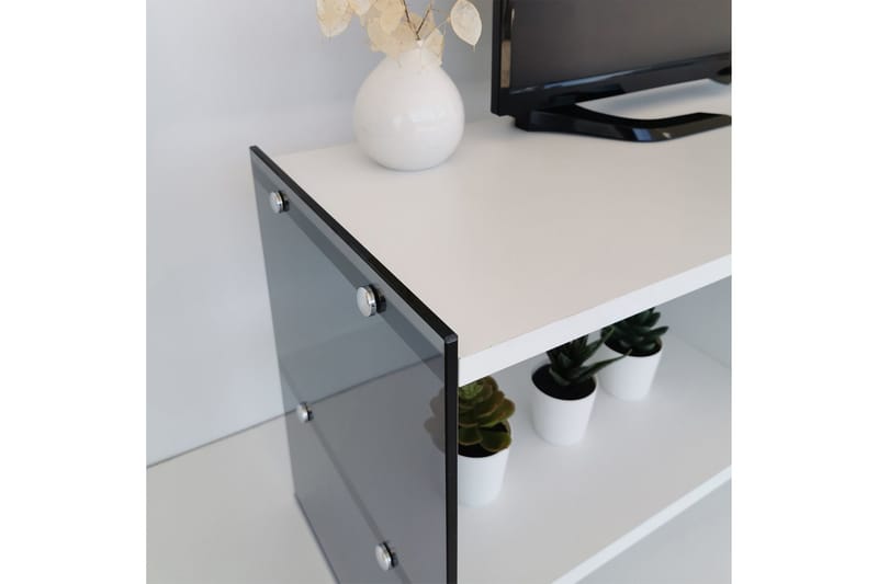 Lekkenne TV-bänk 122 cm - Vit/Grå - Möbler - Tv möbel & mediamöbel - TV bänk & mediabänk