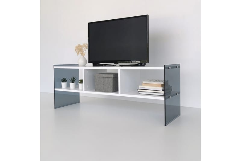 Lekkenne TV-bänk 122 cm - Vit/Grå - Möbler - Tv möbel & mediamöbel - TV bänk & mediabänk