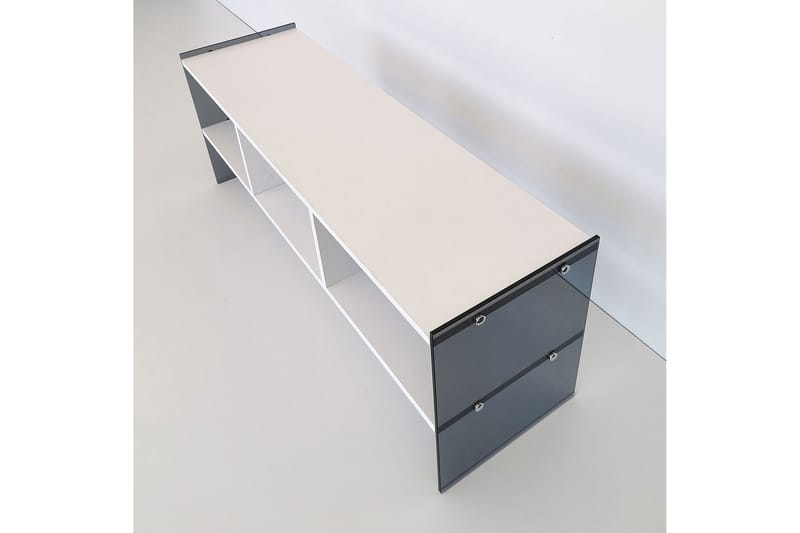 Lekkenne TV-bänk 122 cm - Vit/Grå - Möbler - Tv möbel & mediamöbel - TV bänk & mediabänk