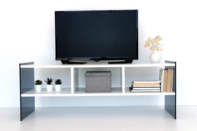 Lekkenne TV-bänk 122 cm - Vit/Grå - Möbler - Tv möbel & mediamöbel - TV bänk & mediabänk