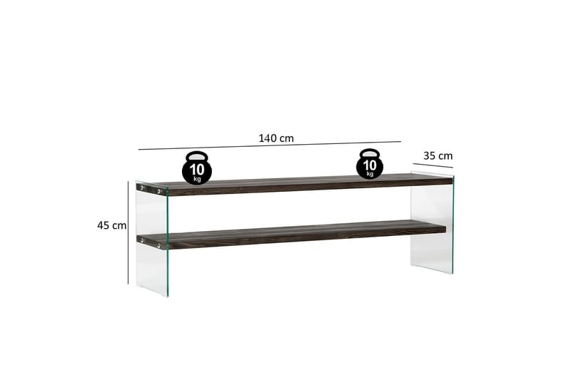 Lepinas Golvstående Tv Bänk 140 cm i Målat Trä - Mörkbrun - Möbler - Tv möbel & mediamöbel - TV bänk & mediabänk