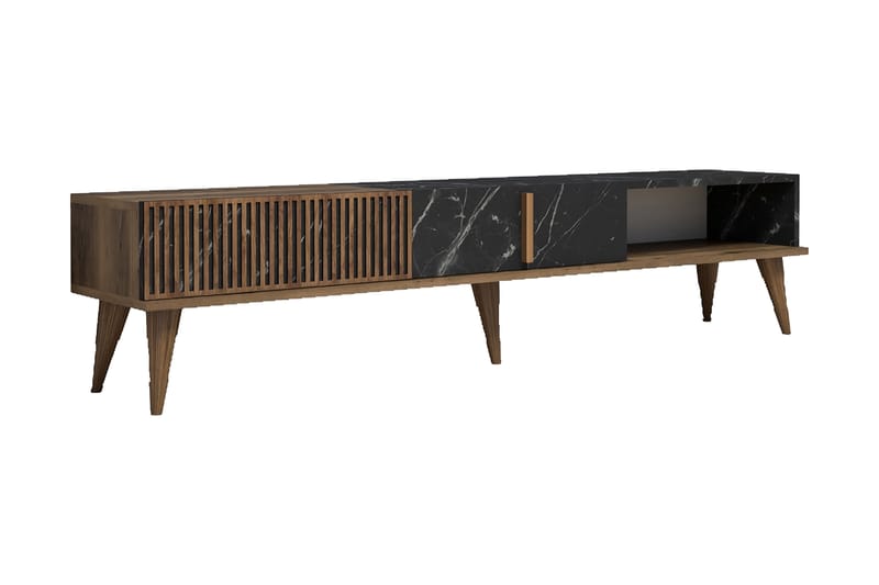 Lissione Tv-bänk 180 cm - Mörkbrun/Svart - Möbler - Tv möbel & mediamöbel - TV bänk & mediabänk