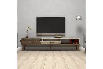 Lissione Tv-bänk 180 cm - Mörkbrun/Vit - Möbler - Tv möbel & mediamöbel - TV bänk & mediabänk