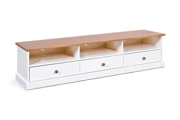 Livesey TV-bänk 180 cm - Vit/Brun - Möbler - Tv möbel & mediamöbel - TV bänk & mediabänk