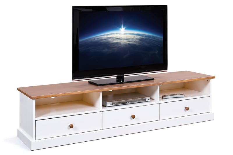 Livesey TV-bänk 180 cm - Vit/Brun - TV bänk & mediabänk