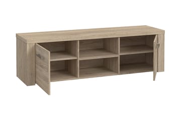 Loannia Golvstående Tv Bänk 151 cm med Förvaring i Mörkt Trä - Brun - Möbler - Tv möbel & mediamöbel - TV bänk & mediabänk
