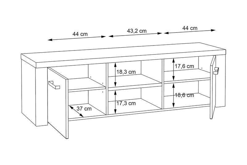 Loannia Tv-bänk 151 cm - Brun - Möbler - Tv möbel & mediamöbel - TV bänk & mediabänk