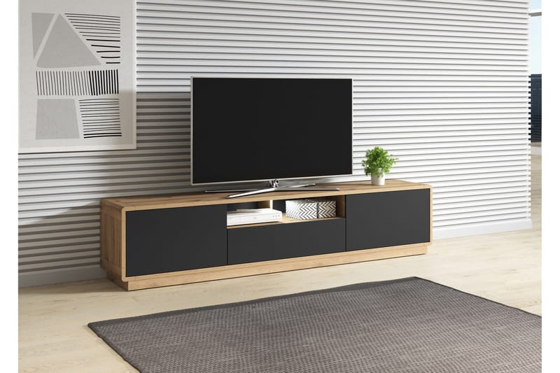 Louetta Tv-bänk 200 cm - Brun/Svart - Möbler - Tv möbel & mediamöbel - TV bänk & mediabänk