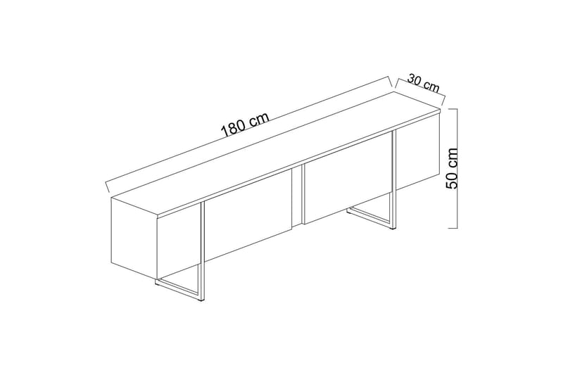 Luxe Tv-bänk 180x50 cm Brun/Guld - Hanah Home - TV bänk & mediabänk