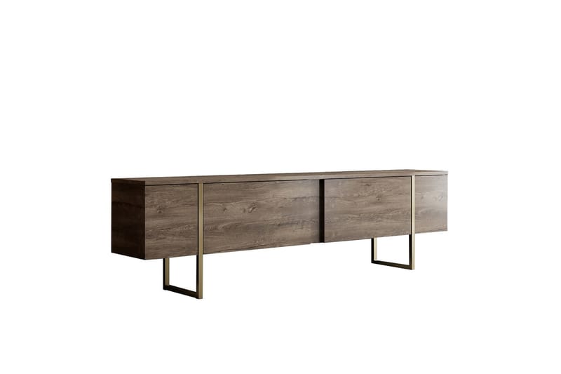 Luxe Tv-bänk 180x50 cm Brun/Guld - Hanah Home - TV bänk & mediabänk