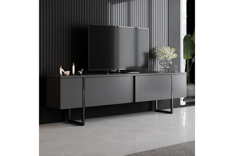 Luxe Tv-bänk 180x50 cm Svart - Hanah Home - Möbler - Tv möbel & mediamöbel - TV bänk & mediabänk