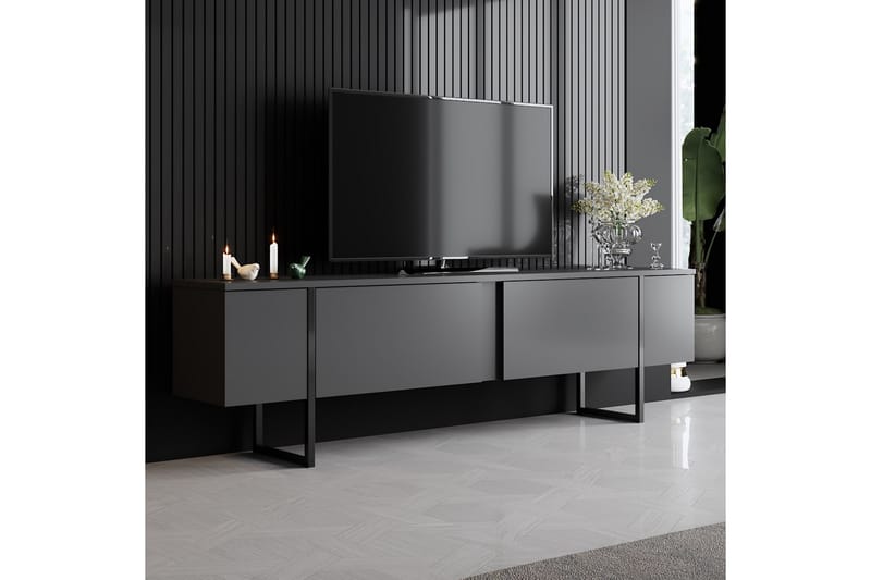 Luxe Tv-bänk 180x50 cm Svart - Hanah Home - Möbler - Tv möbel & mediamöbel - TV bänk & mediabänk