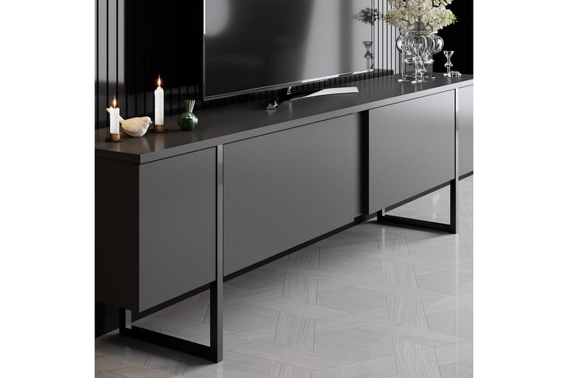 Luxe Tv-bänk 180x50 cm Svart - Hanah Home - Möbler - Tv möbel & mediamöbel - TV bänk & mediabänk