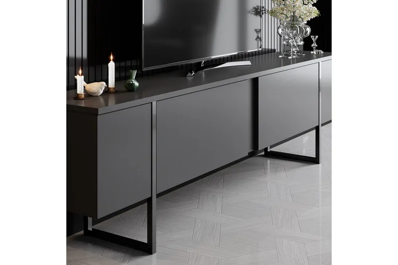 Luxe Tv-bänk 180x50 cm Svart - Hanah Home - Möbler - Tv möbel & mediamöbel - TV bänk & mediabänk