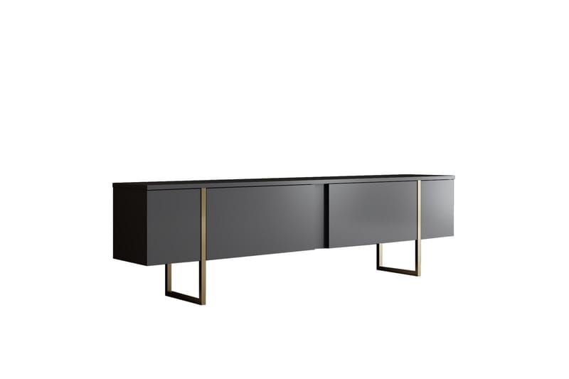 Luxe Tv-bänk 180x50 cm Svart/Guld - Hanah Home - Möbler - Tv möbel & mediamöbel - TV bänk & mediabänk