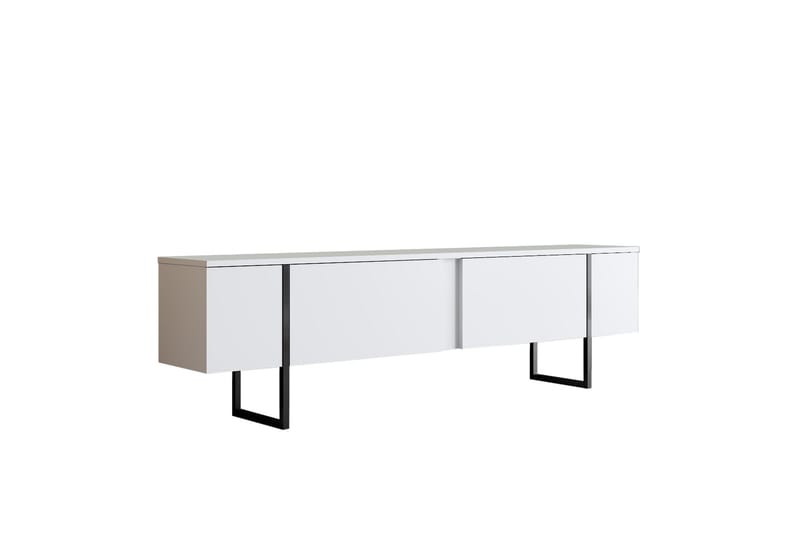 Luxe Tv-bänk 180x50 cm Vit/Svart - Hanah Home - TV bänk & mediabänk