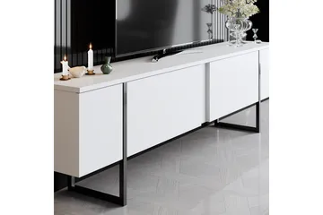 Luxe Tv-bänk 180x50 cm Vit/Svart - Hanah Home - Möbler - Tv möbel & mediamöbel - TV bänk & mediabänk