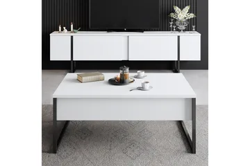 Luxe Tv-bänk 180x50 cm Vit/Svart - Hanah Home - Möbler - Tv möbel & mediamöbel - TV bänk & mediabänk