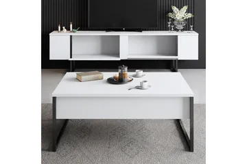 Luxe Tv-bänk 180x50 cm Vit/Svart - Hanah Home - Möbler - Tv möbel & mediamöbel - TV bänk & mediabänk