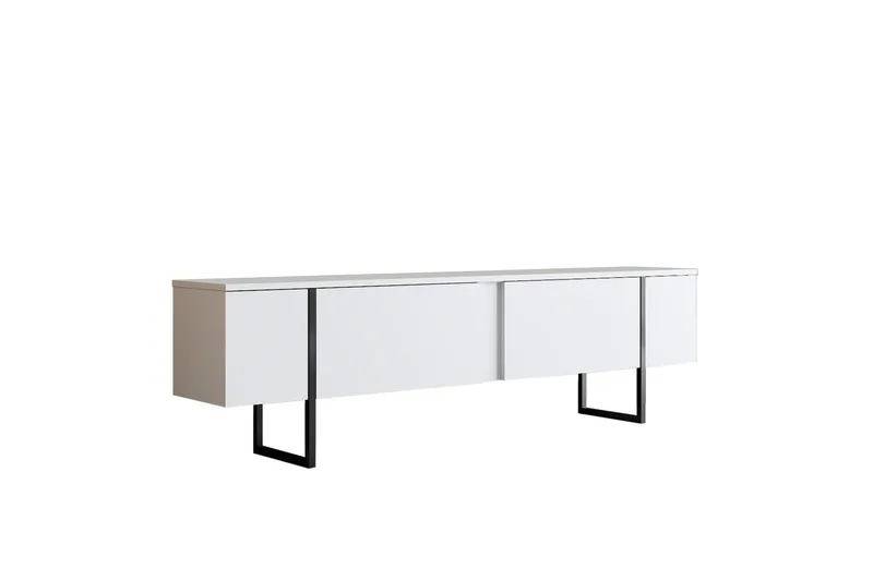 Luxe Tv-bänk 180x50 cm Vit/Svart - Hanah Home - Möbler - Tv möbel & mediamöbel - TV bänk & mediabänk