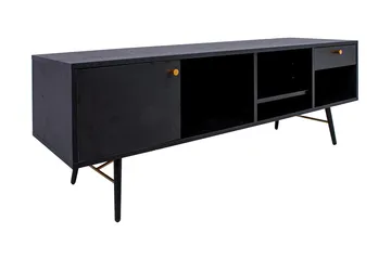 Luxemburg Golvstående TV Bänk 150 cm med Förvaring i Målat Trä - Svart - Möbler - Tv möbel & mediamöbel - TV bänk & mediabänk