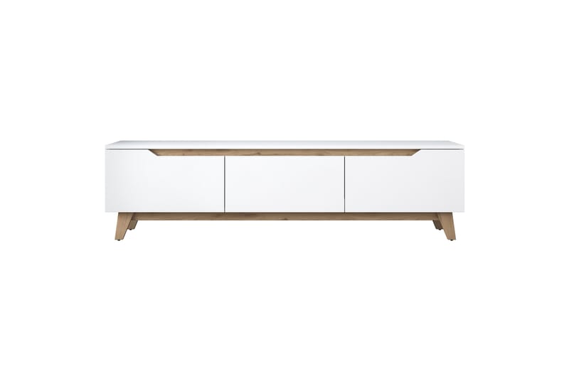 Lychester Tv-bänk 180x35 cm Vit/Brun - Hanah Home - Möbler - Tv möbel & mediamöbel - TV bänk & mediabänk