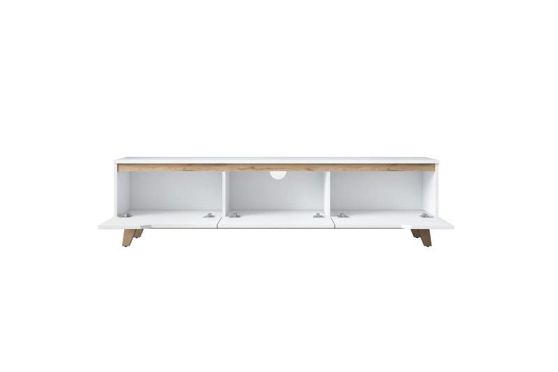 Lychester Tv-bänk 180x35 cm Vit/Brun - Hanah Home - Möbler - Tv möbel & mediamöbel - TV bänk & mediabänk