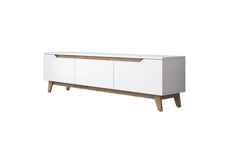 Lychester Tv-bänk 180x35 cm Vit/Brun - Hanah Home - Möbler - Tv möbel & mediamöbel - TV bänk & mediabänk