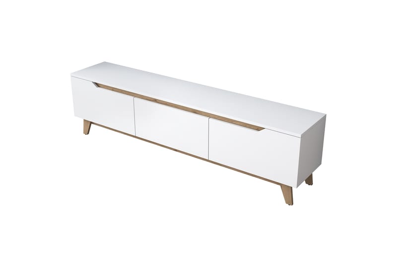 Lychester Tv-bänk 180x35 cm Vit/Brun - Hanah Home - Möbler - Tv möbel & mediamöbel - TV bänk & mediabänk