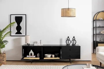 Makwana Golvstående Tv Bänk 180 cm med Förvaring i Målat Trä - Svart - Möbler - Tv möbel & mediamöbel - TV bänk & mediabänk