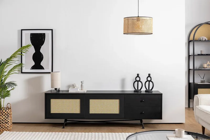 Makwana Tv-bänk 180 cm - Svart - Möbler - Tv möbel & mediamöbel - TV bänk & mediabänk