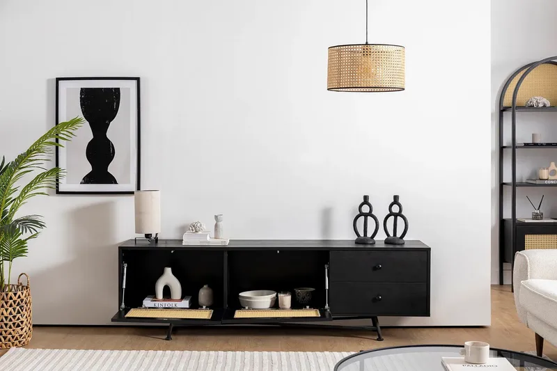 Makwana Tv-bänk 180 cm - Svart - Möbler - Tv möbel & mediamöbel - TV bänk & mediabänk