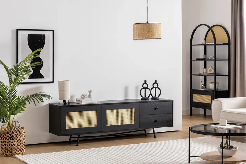 Makwana Tv-bänk 180 cm - Svart - Möbler - Tv möbel & mediamöbel - TV bänk & mediabänk