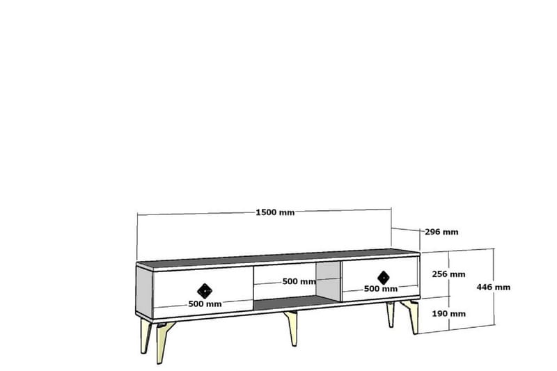 Male Tv-bänk 150 cm - Guld - TV bänk & mediabänk