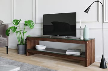 Malmby Golvstående TV Bänk 140 cm med Förvaring i Mörkt Trä - Brun - Möbler - Tv möbel & mediamöbel - TV bänk & mediabänk