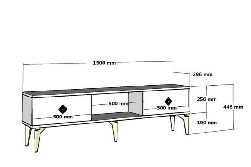Mangla Tv-bänk 150 cm - Vit/Grå - Möbler - Tv möbel & mediamöbel - TV bänk & mediabänk