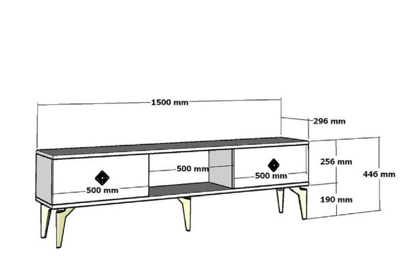 Mangla Tv-bänk 150 cm - Vit/Grå - TV bänk & mediabänk