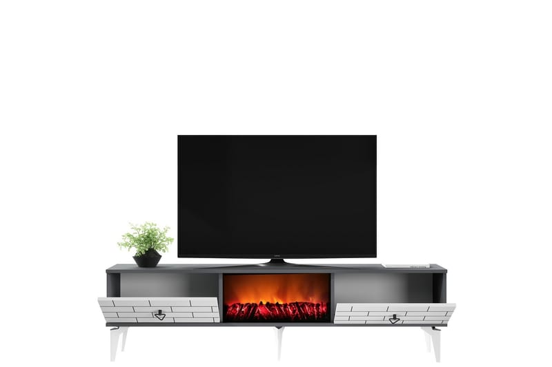 Mangla Tv-bänk 150 cm - Vit/Grå - Möbler - Tv möbel & mediamöbel - TV bänk & mediabänk