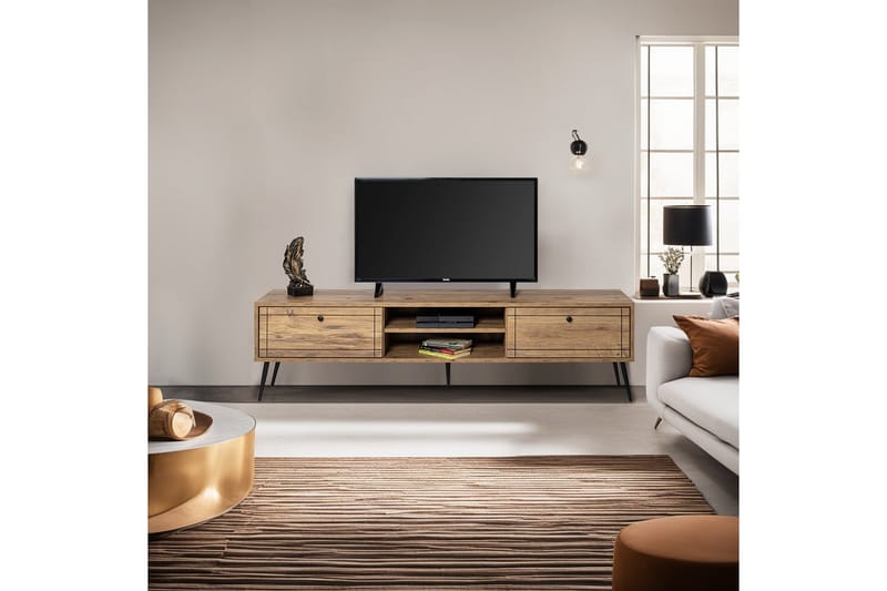 Manit Tv-bänk 180 cm - Brun/Svart - Möbler - Tv möbel & mediamöbel - TV bänk & mediabänk